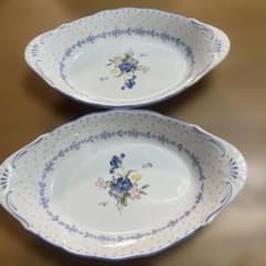 NIKKO 楕円皿 2枚セット 花柄 ドット模様 - メルカリ