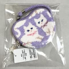 モフモフネコチャン ハート型ポーチ（WEB限定） （ペールパープル