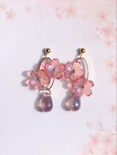 646 桜 ピアス(☆イヤリング変更可) - メルカリ