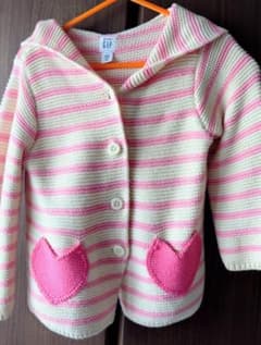 baby GAP ボーダー カーディガン フード付きのサムネイル