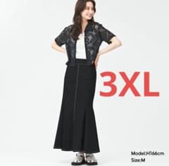 GU ステッチマーメイドロングスカートQB ブラック 3XLのサムネイル
