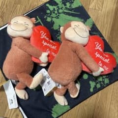 【新品】おさるのジョージLLぬいぐるみビッグハート85th　2体セット