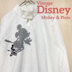 90s Old Disney 刺繍 ミッキー ハイネック スウェット Lサイズのサムネイル