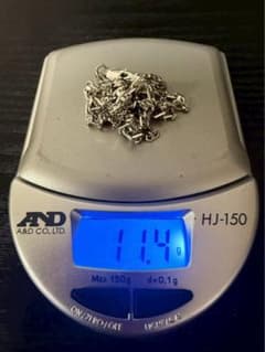 極美品　K18WG ネックレス 750 金 ホワイトゴールド メンズ レディースのサムネイル