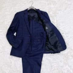 スーツセレクト ネイビー チェック柄 M Y5 スーツ セットアップ