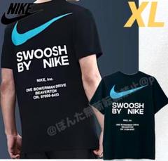 90s NIKE スウッシュ　デカロゴ　プリント　Tシャツ ブルーロゴ XL 90s NIKE スウッシュ デカロゴ プリント Tシャツ ブルーロゴ XL