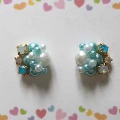 ブルーパール ビジューピアス♡のサムネイル