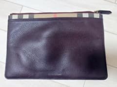 BURBERRY クラッチバッグ レザー チェック柄のサムネイル