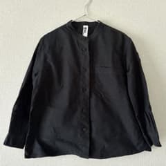 MHL. エムエイチエル バンドカラー シャツ ブラック 黒 サイズⅡ（M相当）のサムネイル