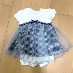 【即購入歓迎◎】ブランシェス　半袖ロンパース　80 ギンガムチェックのサムネイル