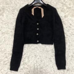 黒 ヌメロヴェントゥーノ　クロップドカーディガン　アンゴラ　M 美品✨N°21 ヌメロヴェントゥーノ スウェット トレーナー レディース N°21 トップス