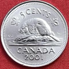 カナダ　5セント　銀貨 344【カナダ】5セント硬貨 2001年 - メルカリ