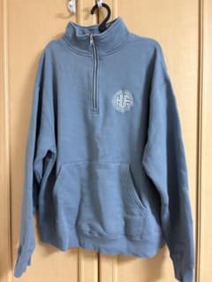 HUF ハーフジップ スウェット ブルー Lのサムネイル
