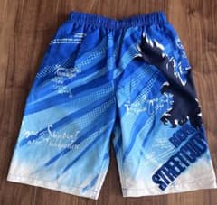 青いグラフィックプリント水着　150cmのサムネイル