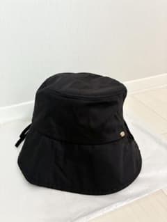 しまむら 紐付きバケットハット 帽子 大きいサイズ ブラック 黒のサムネイル