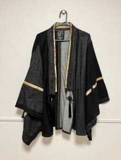 ozz on japan カジュアル羽織 黒とグレー デニム素材 着物素材使用のサムネイル