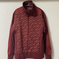 adidas アディダス トラックジャケット ジャージ 総柄 万国旗タグ 赤 L 