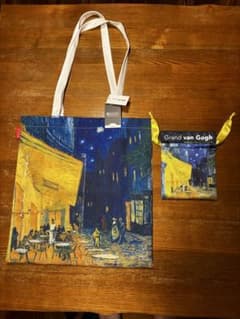 大ゴッホ展　夜のカフェテラス　 トートバッグ サテン巾着セットのサムネイル