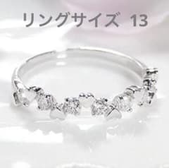 ◆美品◆Ｋ18◆愛らしい♥ハートモチーフ♥ハーフエタニティダイヤモンドリング◆のサムネイル