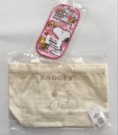 スヌーピー　ランチトートバッグ＆ポケタオル　SNOOPY ファミリーキャラクター