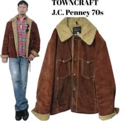 TOWNCRAFT JCPenney 70sスエードレザー ボアジャケット XL - メルカリ