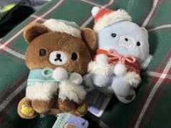 리락쿠마 크리스마스 봉제 장난감 차이로이 곰 아오이코 늑대
