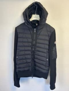 【美品】MONCLER モンクレール ニット切替ダウンジャケット ブラック M