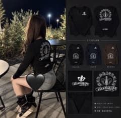 ゴシック ロゴ 長袖Tシャツ クロス フレア ワンホンのサムネイル