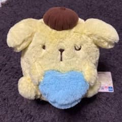 ポムポムプリン うたた寝BIGぬいぐるみ 青ハートver.