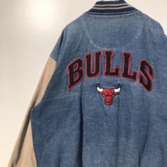 90s　US企画　LEE　ビンテージ　ブルゾン　デニム　スタジャン　ブルズ　XL