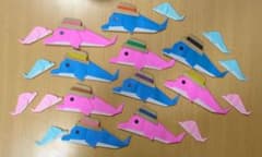 【お値下げ中】折り紙 イルカ×麦わら帽子 夏 海 ハンドメイド 保育 製作のサムネイル
