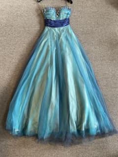 Night1 ベアトップ ロングドレス ビジュー装飾 ブルー系 XSのサムネイル