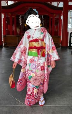 7歳 七五三 着物セット(白地にピンク花柄) 130-140cm 7歳 七五三 着物セット(白地にピンク花柄) 130-140cm - メルカリ