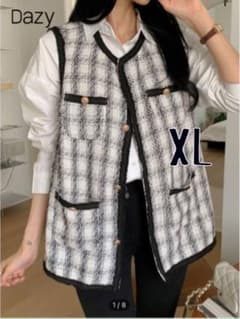 SHEIN ツイードベスト　XL 大きいサイズのサムネイル