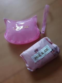 【未使用】PAUL & JOE 猫型ポーチ付き エコバッグ ピンクのサムネイル