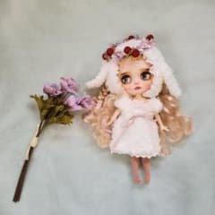 白もふうさぎセット　パープル花冠のサムネイル