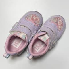 ムーンスター★キッズスニーカー★パープル★花柄★15.5cm幅広タイプのサムネイル