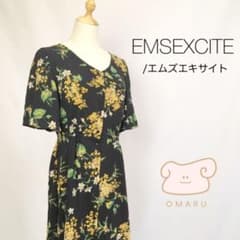 Emsexcite 엠즈 엑사이트 반소매 롱 원피스 프리 꽃무늬