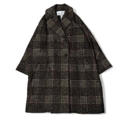 極美品✨定価8.5万　別注　ティッカ　チェックテントコート　モヘヤアルパカ 極美品✨定価8.5万 別注 ティッカ チェックテントコート モヘヤ