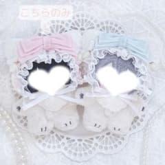 ヘッドドレス ねこみみ ミルキーピンク ホワイト いちご 11㎝〜14