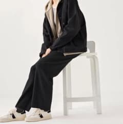 ウォッシャブルミラノリブニットパンツ XL ブラックのサムネイル