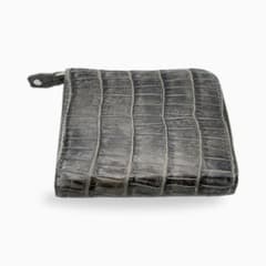 GAUDIE ガウディ ポロサス クロコダイル L字ファスナ財布 マットグレー GAUDIE ガウディ ポロサス クロコダイル L字ファスナ財布 マットグレー