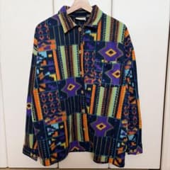 90s ARIZONA JEAN COMPANY 総柄フリースジャケット　個性的