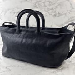 numeri ヌメリ 田村晃輔 本革 レザー 舟形 ショルダー ハンドバッグ 紺