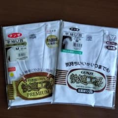 GUNZE 半袖U首Tシャツ M 綿100%　2枚セットのサムネイル