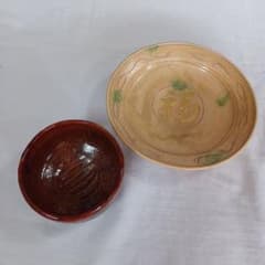 大樋焼九代茶碗と皿 大樋焼九代茶碗と皿 - メルカリ