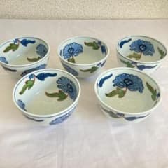 源右衛門窯 飯碗 染錦唐花牡丹 磁器 有田焼 5つ - メルカリ