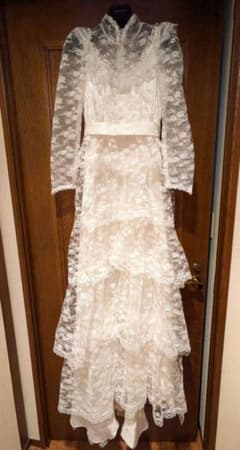 DRESS BLACK】クリーニング済 ウェディングドレス 昭和レトロ 上品 