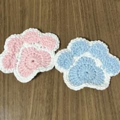 肉球型コースター 2個セット ピンク 青のサムネイル