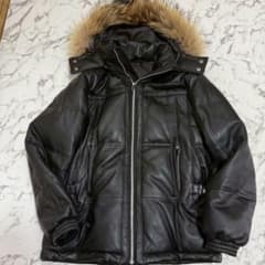 ✨美品 L✨MALE&Co. ダウンジャケット 羊革 リアルファー 3way 黒 